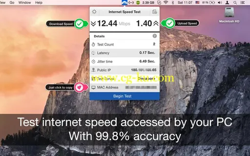 Internet Speed Test v2.7 MacOSX的图片1
