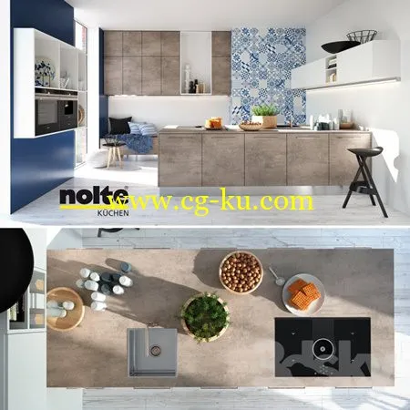 Kitchen NOLTE Stone (vray GGX, corona PBR)的图片1