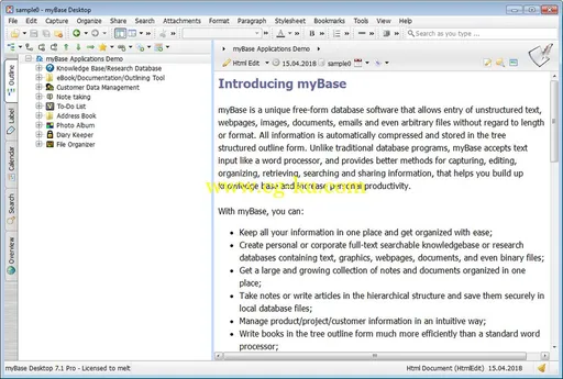 myBase Desktop 7.1 Pro的图片1