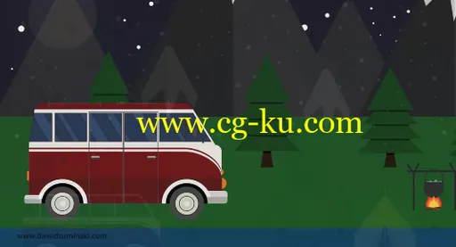 Skillshare – How To Create A Flat Design Night Camping in Affinity Designer的图片1