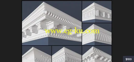 Cubebrush – 30 Crown Molding Collection的图片1