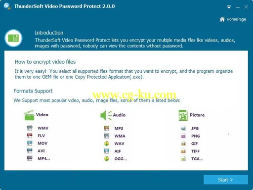 ThunderSoft Video Password Protect 2.0.0的图片1