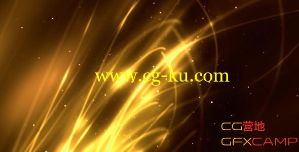 金色抽象线条发光闪烁大屏幕视频素材 Videohive – Gold Streaks And Dusts的图片1