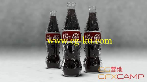 C4D可口可乐玻璃瓶渲染教程 Rendering A Cola Bottle With Condensation的图片1
