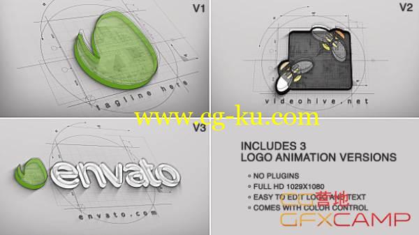 AE模板-手绘建筑科技感Logo文字展示 VideoHive Architect Logo Reveal的图片1