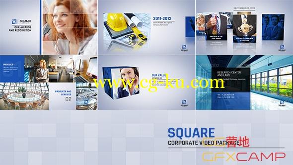 AE模板－公司企业文化产品图片展示 Videohive Square Corporate Video Package的图片1