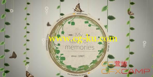 AE模板-清新树叶挂件回忆照片展示 VideoHive Story of Memories的图片1