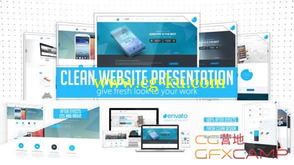 AE模板 -扁平化网页商品宣传 VideoHive Clean Website Presentation 2 in 1的图片1