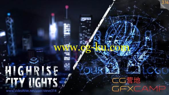 AE模板-科技微型城市聚焦展示 VideoHive Highrise City Lights – Logo Intro的图片1