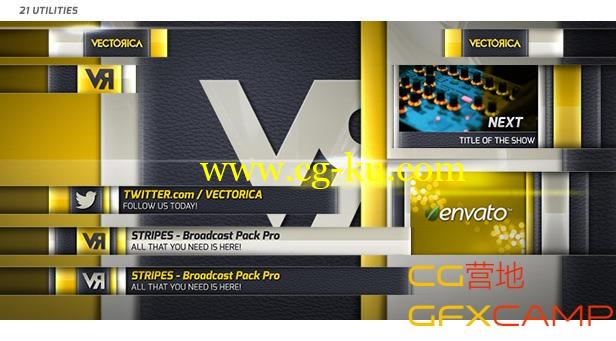 条形运动栏目包装 VideoHive Stripes Broadcast Pack Pro的图片2
