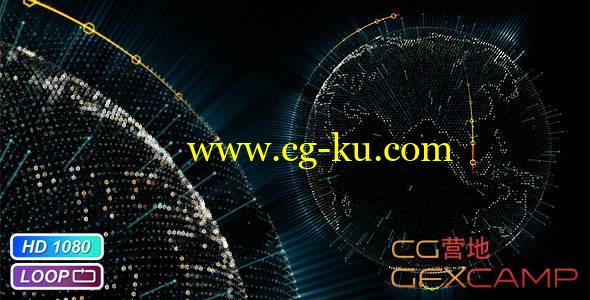 AE模板-高科技全息科幻点线地球旋转 VideoHive Cyber Earth Globe的图片1