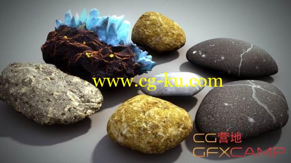 3DS MAX 鹅卵石石头建模材质Vray渲染教程 CGCookie – Shading Procedural Rocks的图片1