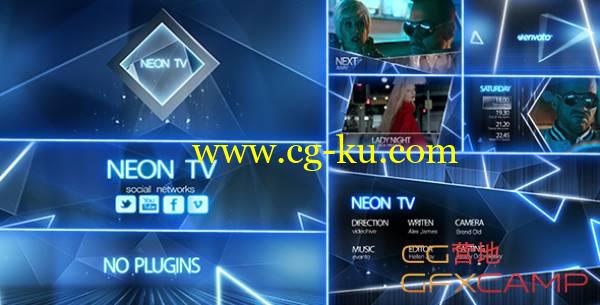 AE模板-霓虹灯舞台闪耀娱乐时尚电视栏目包装 VideoHive Neon TV Broadcast Package的图片1