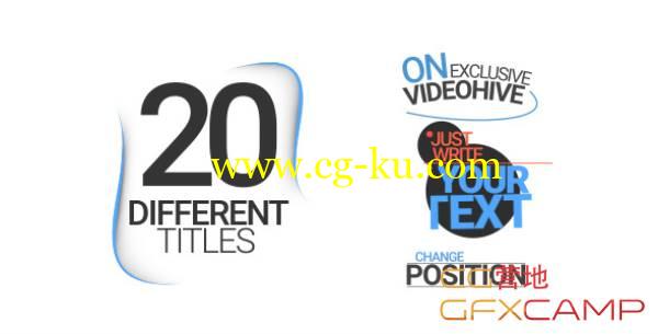 AE模板-20个创意文字标题运动排版动画 VideoHive 20 Different Titles的图片1