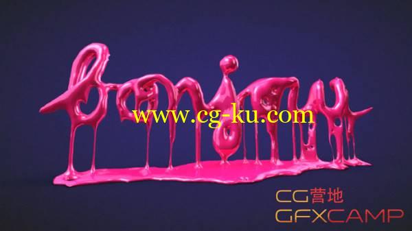 C4D X-Particles 3粒子插件模拟制作流体文字教程 Creating Melting Paint Drips With X-Particles in Cinema 4D的图片1