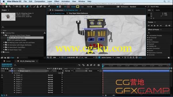 AE手绘硬纸壳卡通定格动画教程第二章 Lynda - Creating a Handmade Look in After Effects 02 Design and Animation的图片1