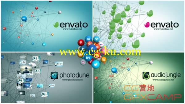 AE模板-网络社交Logo图标小球连线 VideoHive Social Network的图片1