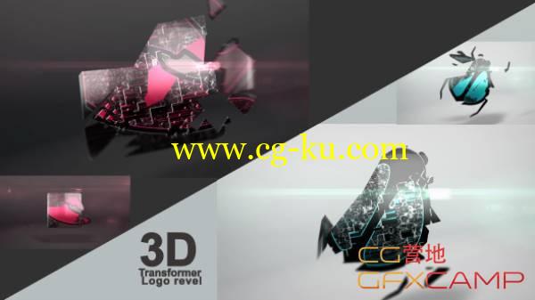 AE模板-三维变形拼贴仿变形金刚Logo文字展示 VideoHive 3D Transformer Logo的图片1