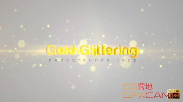 金色粒子闪烁飘动高清视频素材 VideoHive Gold Glittering的图片1