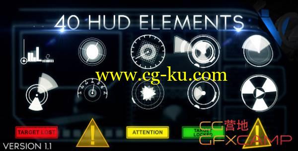 AE模板-40个高科技HUD元素展示 VideoHive Hud Elements 40的图片1