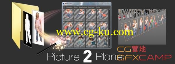 C4D透明通道图片映射贴图插件 Vision4D Picture 2 Plane R15/R16/R17 Win/Mac的图片1