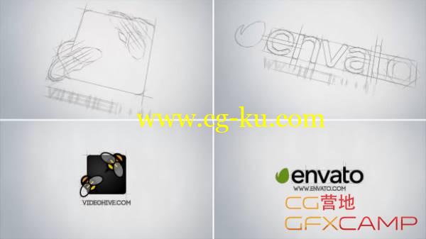 AE模板-铅笔素描手绘勾边Logo开场 Sketch Logo Reveal的图片1