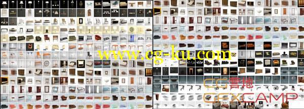 室内家具3D模型合集 1000 Furniture Models Collection的图片1
