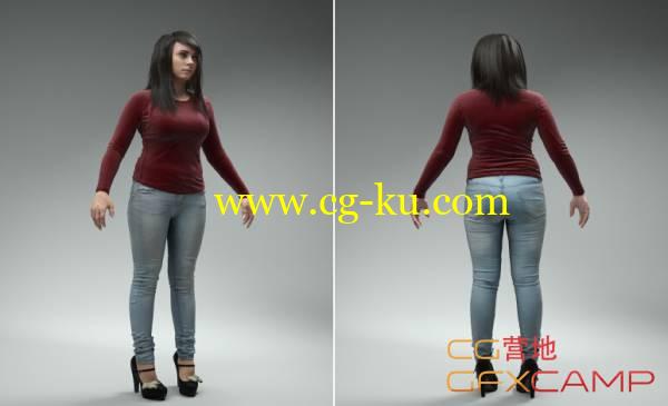 女性角色绑定3D模型 AXYZ Design High Quality Rigged 3D Woman的图片1
