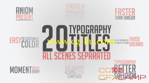 AE模板-20个扁平化文字标题排版动画 Unique Typography的图片1