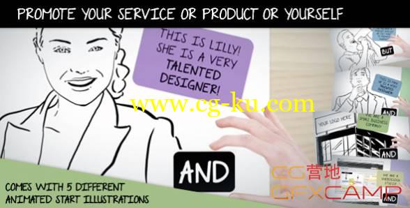 AE模板-产品宣传自我介绍手势动画开场+背景音乐 Promote Your Service Or Product Or Yourself的图片1