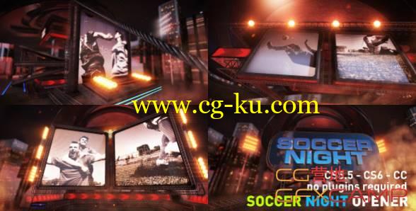 AE模板-足球赛场三维显示屏视频展示开场 Soccer Night Opener的图片1