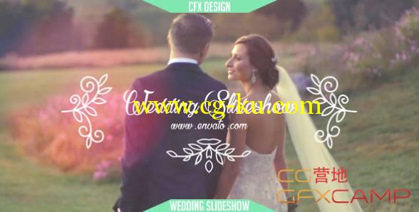AE模板-婚礼幻灯片分屏图片视频展示片头 Wedding Slideshow的图片1