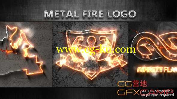 AE模板-火焰描边炽热钢铁Logo展示 Metal Fire Logo的图片1
