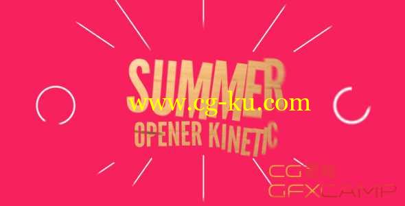 AE模板-弹性动态文字夏日旅游图片展示片头 Summer Opener Kinetic的图片1