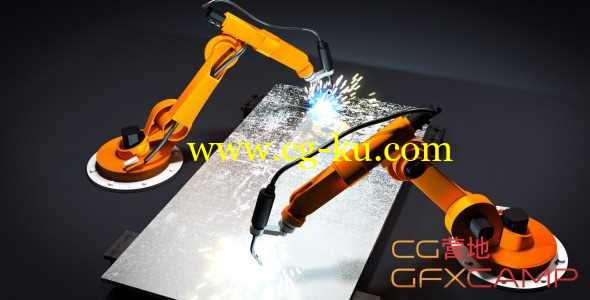 AE模板-机器人手臂焊接雕刻钢铁文字Logo展示 Robot arms welding的图片1
