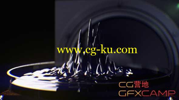 C4D液体节奏跳动教程+工程文件 Cinema 4D – How to Create a Procedural Ferrofluid Tutorial的图片1