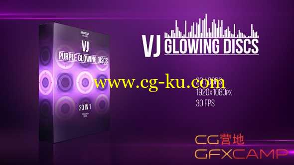 20组紫色圆圈音乐LED大屏幕素材 VJ Purple Glowing Discs的图片1
