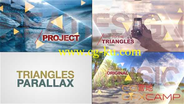 AE模板-大气三角形视差三维图片展示片头 Triangles World of Parallax的图片1