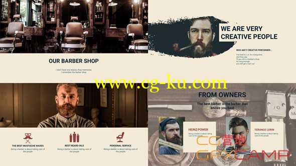 AE模板-理发店商店商品图片信息介绍包装 Barber Shop Presentation的图片1