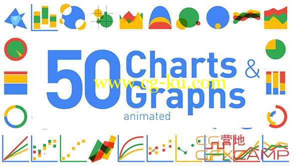 AE模板-50组卡通信息图标柱状图动画 50 Animated Charts & Graphs的图片1