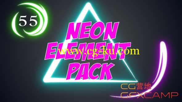 AE模板-霓虹灯光线路径卡通动画元素 Neon Element Pack的图片1