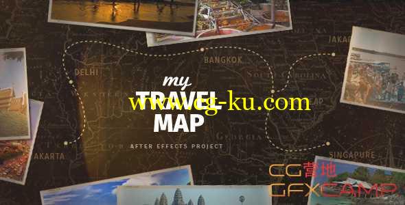 AE模板-旅游景点地图位置箭头指示动画 My Travel Map的图片1