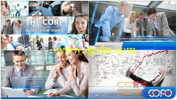 AE模板-毛玻璃质感公司企业商务合作图片展示包装 Simple Corporate Slideshow的图片1