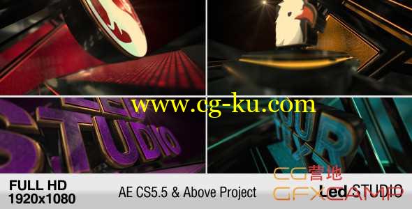 AE模板-时尚LED文字Logo动画 LED Studio Logo的图片1