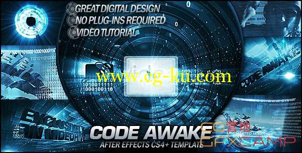 AE模板-科技感三维信息文字图片展示 Code Awake的图片1