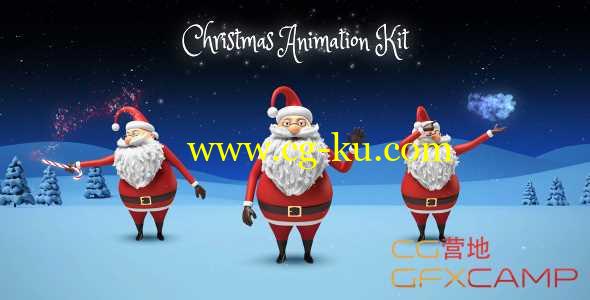 AE模板-卡通三维圣诞老人角色动画 Santa - Christmas Animation DIY Kit的图片1