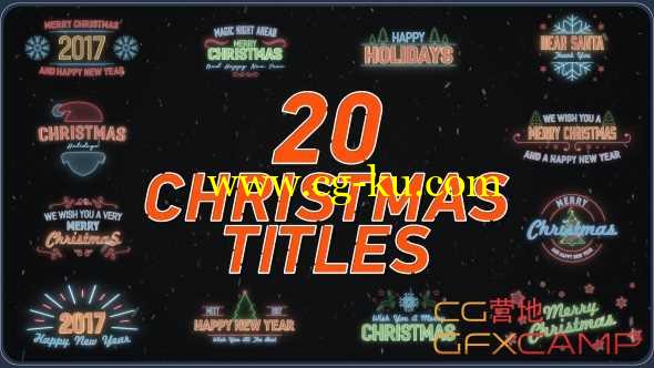 AE模板-20个圣诞节文字动画 20 Christmas Titles的图片1