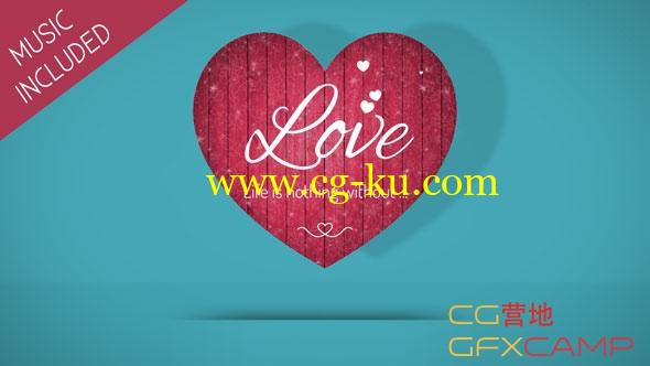 AE模板-情人节浪漫爱心动画片头 Valentine Hearts的图片1