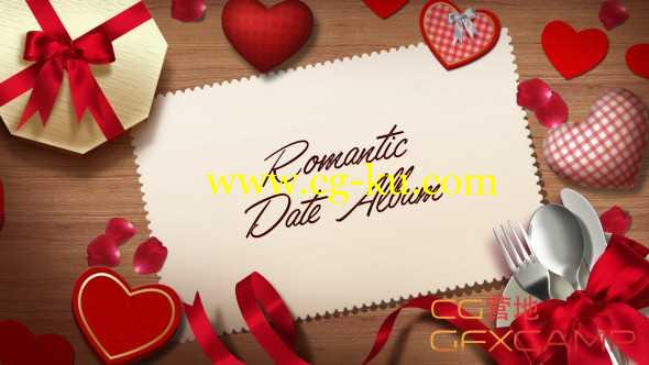 AE模板-婚礼浪漫相册图片包装展示 Romantic Date Album的图片1