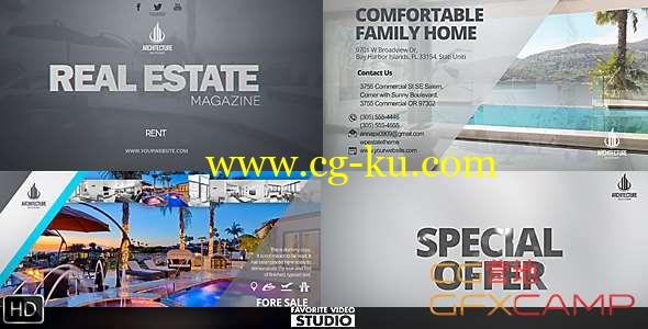 AE模板-房地产室内装修杂志包装宣传 Real Estate Magazine Broadcast ID的图片1
